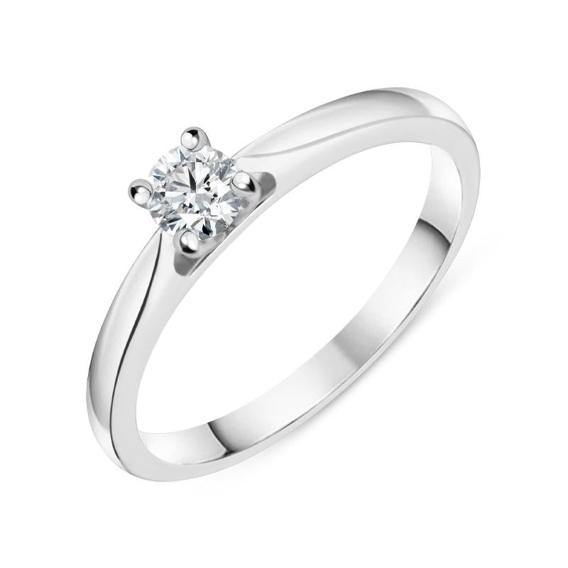 18ct White Gold 0.17ct Diamond Brilliant Cut Solitaire Ring