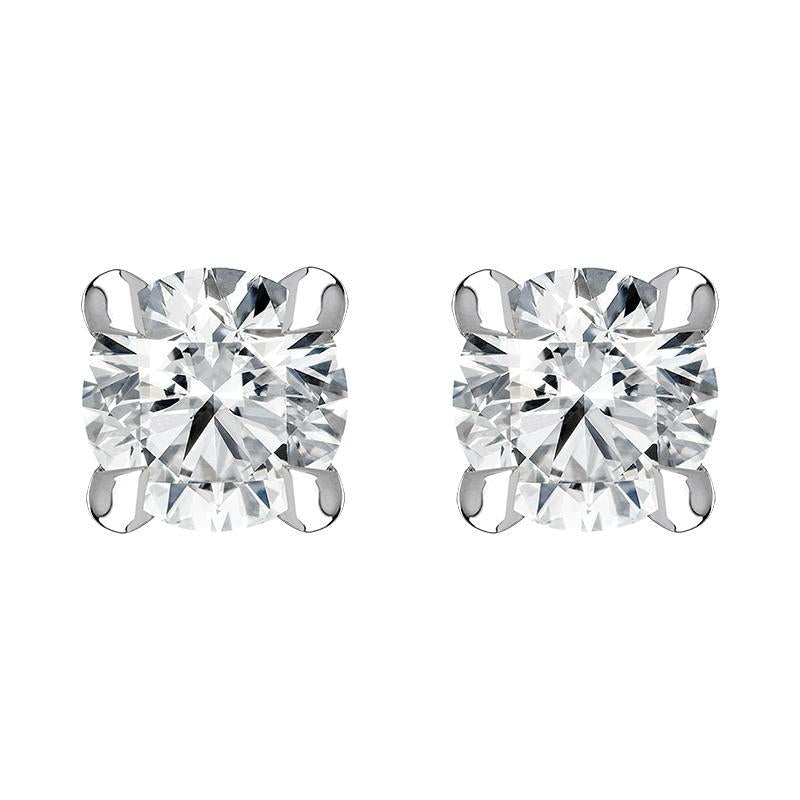 18ct White Gold 0.30ct Diamond Claw Set Solitaire Stud Earrings