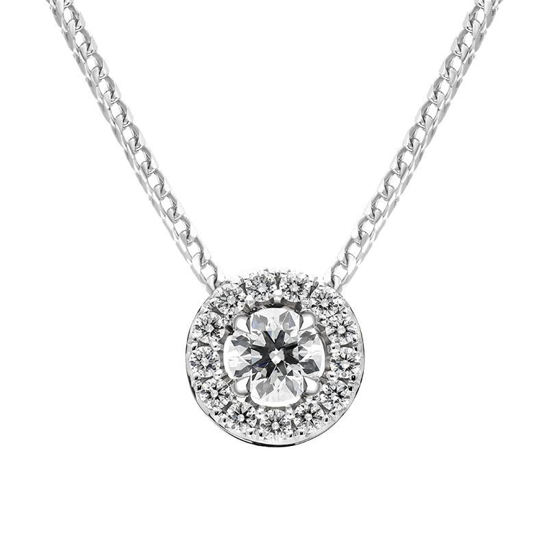 18ct White Gold 0.34ct Diamond Round Cluster Pendant