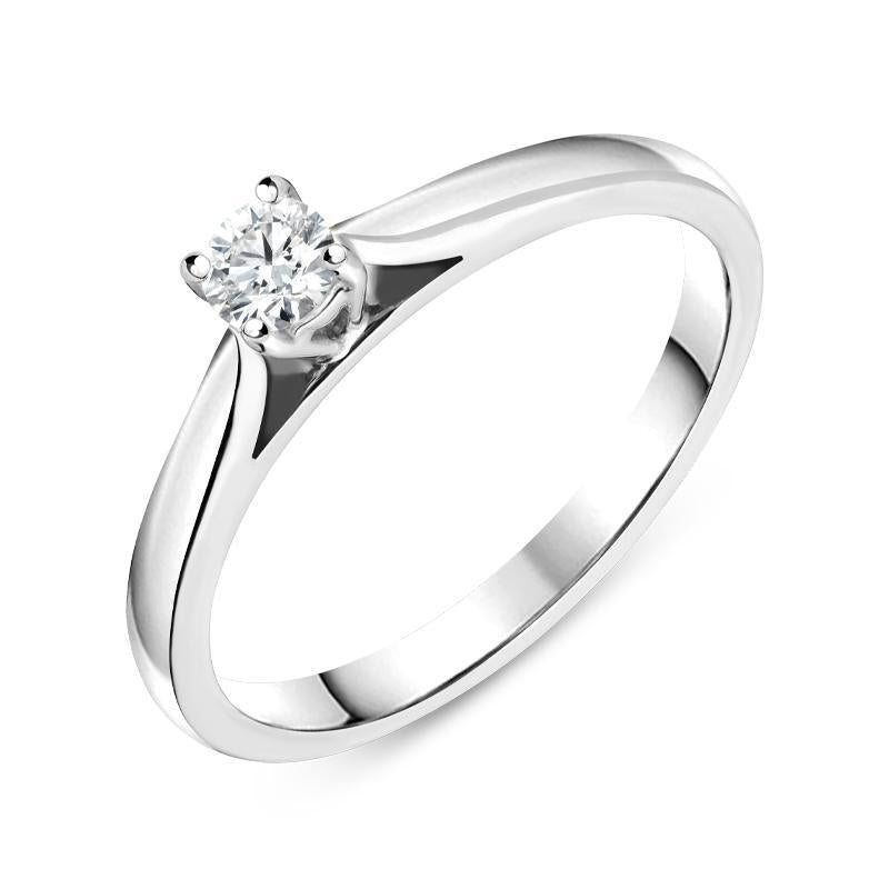 18ct White Gold 0.38ct Diamond Claw Set Solitaire Ring - Option1 Value
