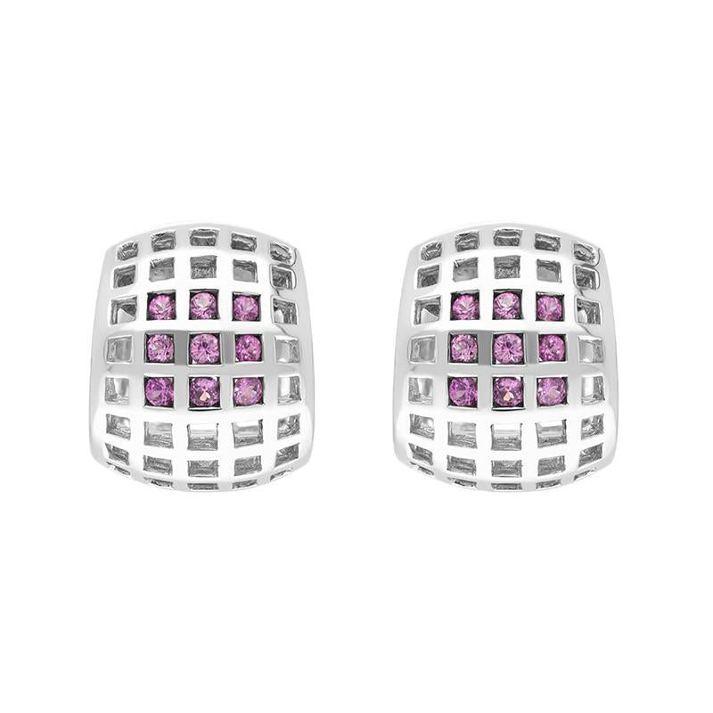18ct White Gold 0.53ct Pink Sapphire Hoop Earrings