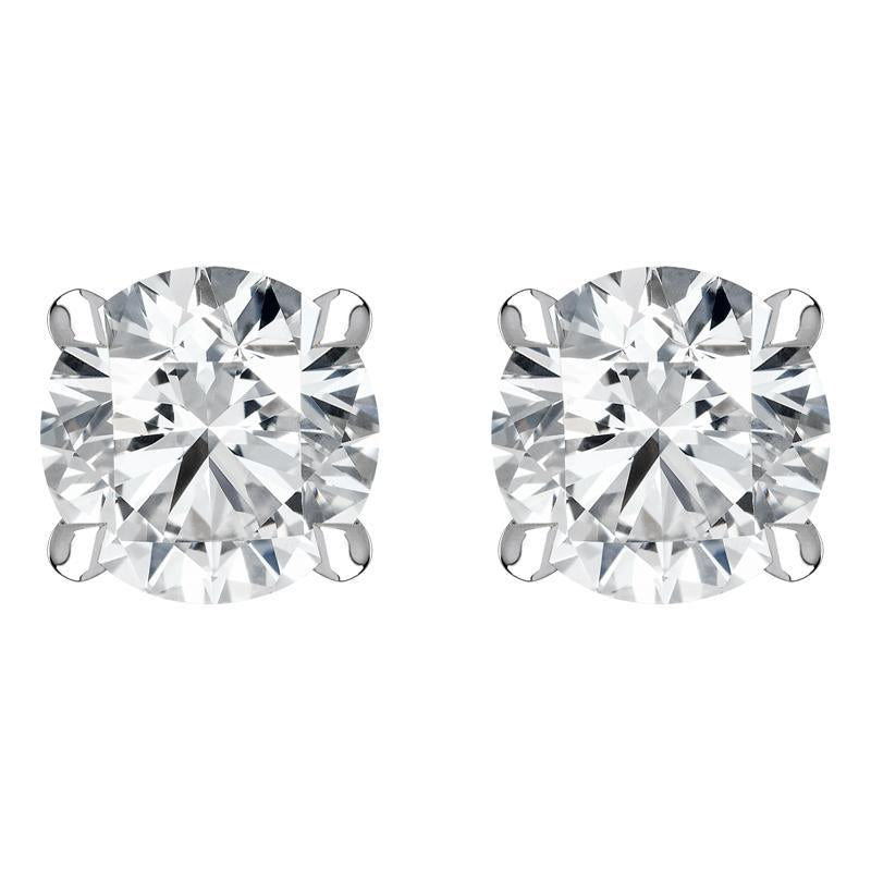 18ct White Gold 0.60ct Brilliant Cut Diamond Solitaire Stud Earrings
