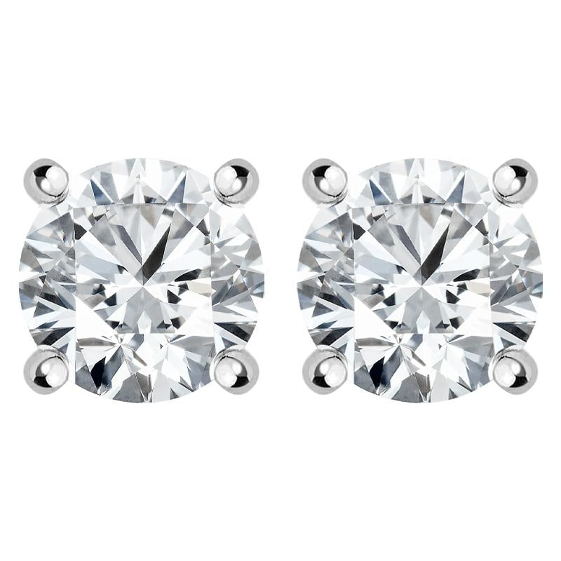 18ct White Gold 0.70ct Diamond Solitaire Brilliant Cut Stud Earrings