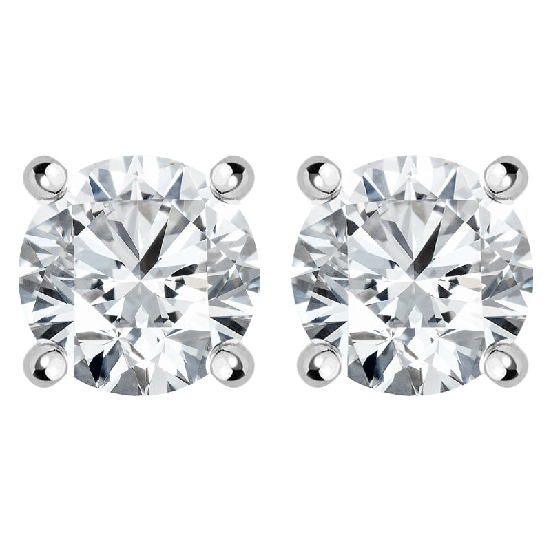 18ct White Gold 0.80ct Diamond Solitaire Brilliant Cut Stud Earrings