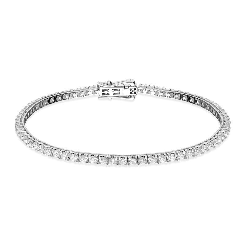 Hans D Krieger 18ct White Gold 2.28ct Diamond Tennis Bracelet - Option1 Value White Gold