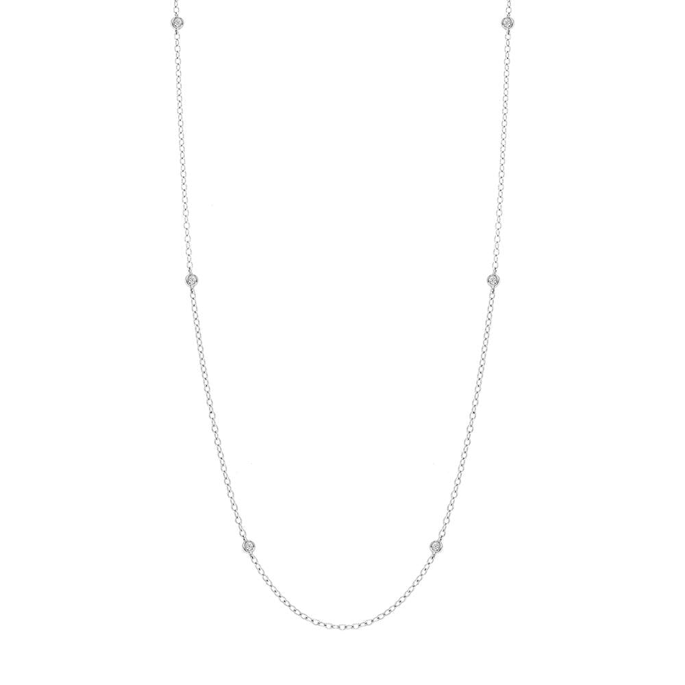 18ct White Gold Diamond Long Necklet