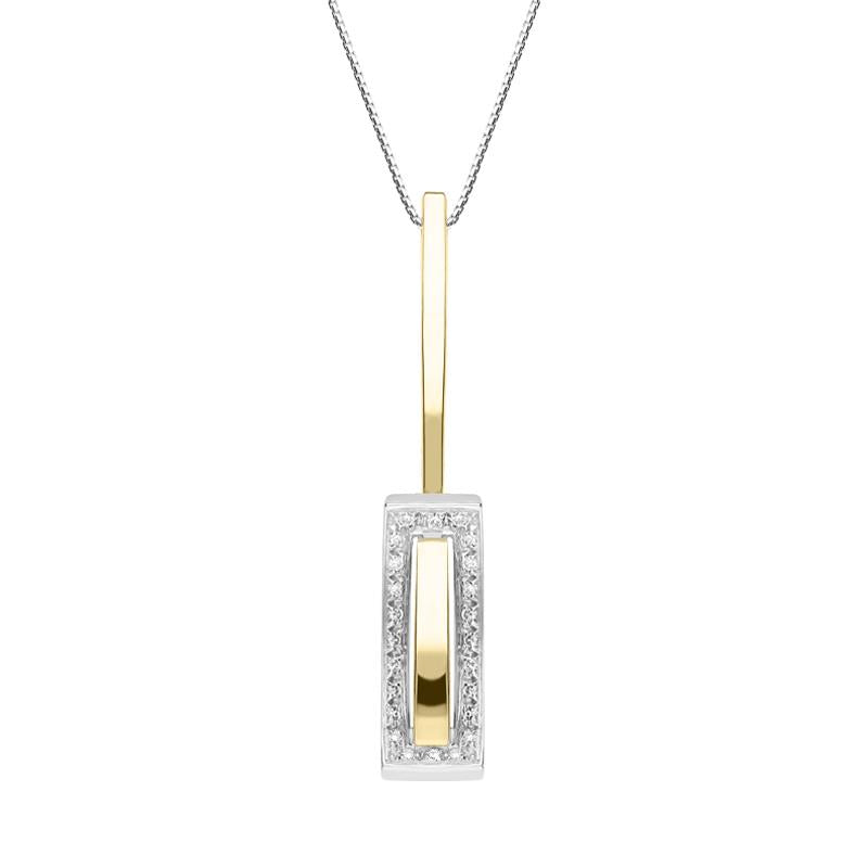18ct White Gold Diamond Pave Set Elongated Necklace