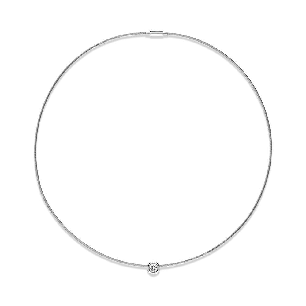 18ct White Gold Diamond Wire Collar Necklace