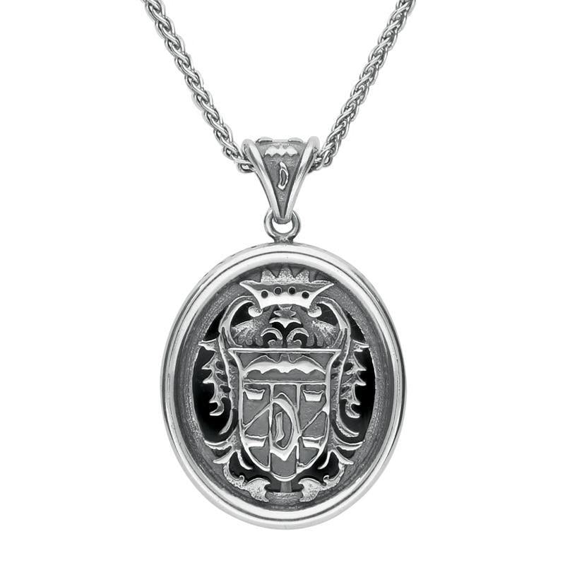 18ct White Gold Whitby Jet Commemorative Dracula Necklace