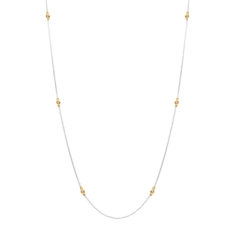 18ct White and Rose Gold Diamond Necklet