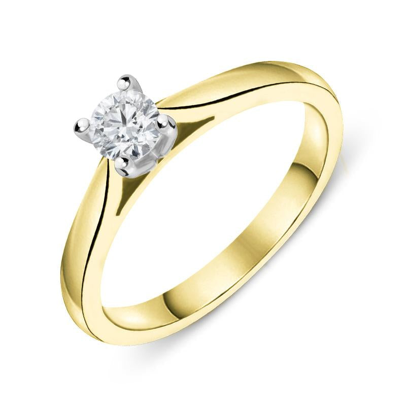 18ct Yellow Gold 0.25ct Diamond Solitaire Ring - Option1 Value Yellow Gold