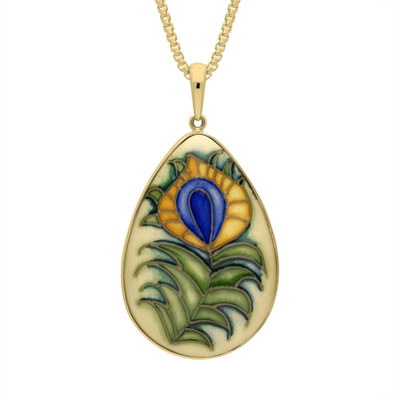 18ct Yellow Gold Moorcroft Feather Pear Necklace - Yellow Gold