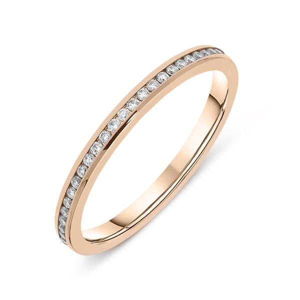 18ct Rose Gold Diamond Brilliant Cut Wedding Eternity Ring - M