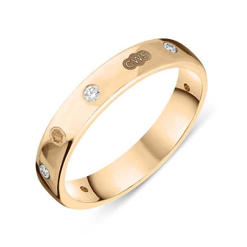 18ct Rose Gold 0.15ct Diamond King's Coronation Hallmark 4mm Ring - Z