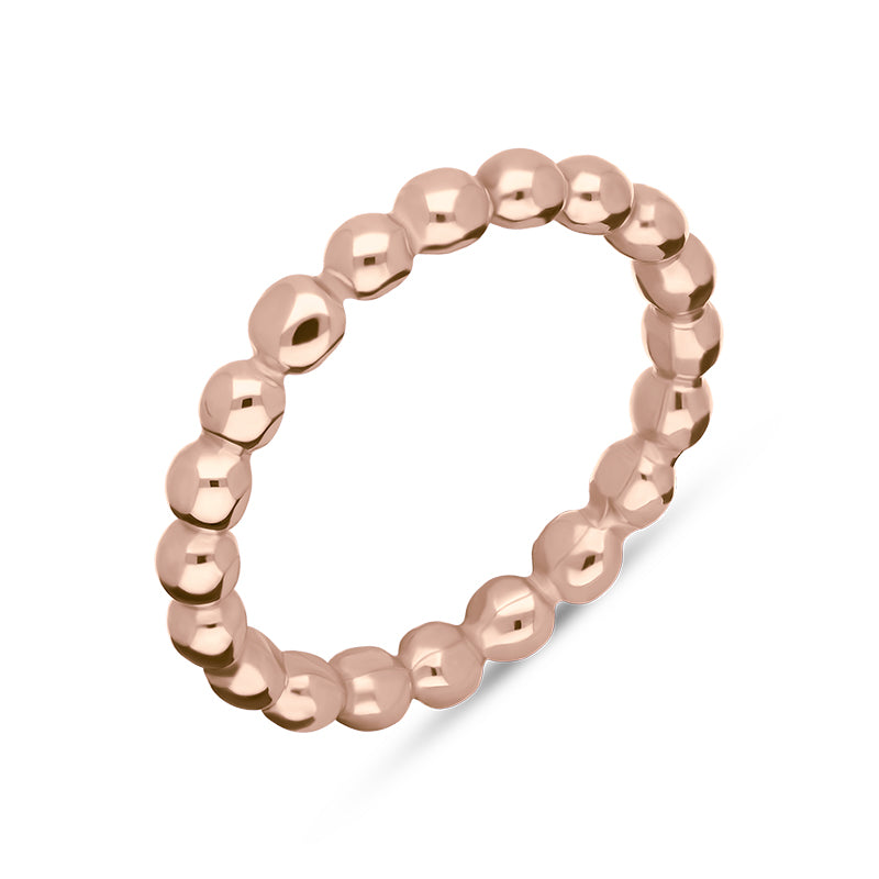 9ct Rose Gold Stepping Stones Beaded Stacking Ring