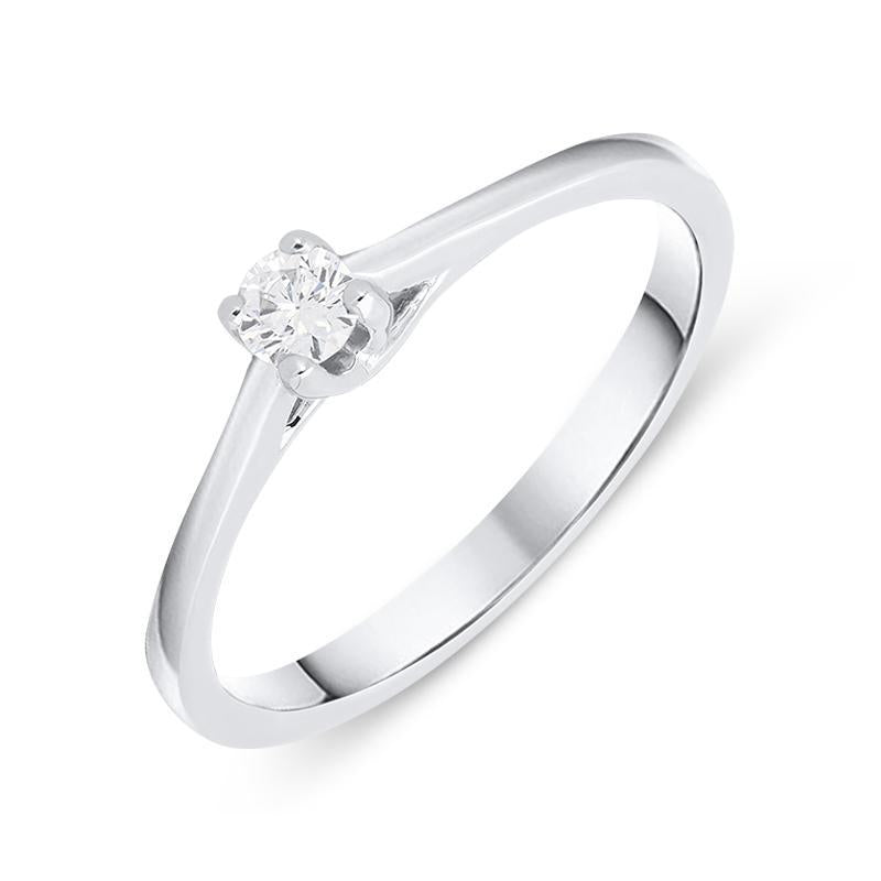 18ct White Gold 0.11ct Brilliant Cut Diamond Solitaire Ring