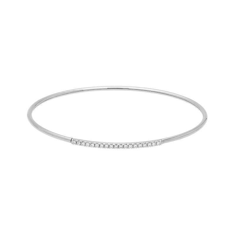 18ct White Gold 0.18ct Diamond Bangle