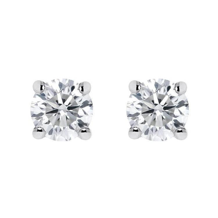 18ct White Gold 0.20ct Diamond Claw Set Solitaire Stud Earring - White Gold