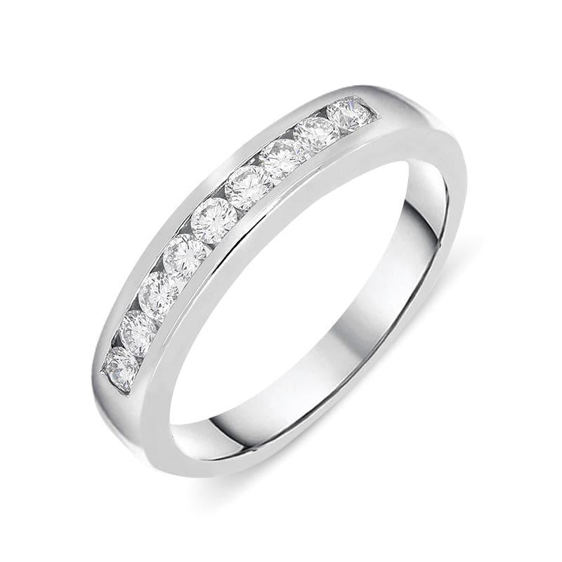 18ct White Gold 0.32ct Diamond Channel Set Wedding Half Eternity Ring - Option1 Value White Gold