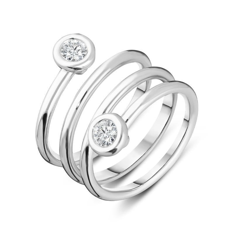 18ct White Gold 0.32ct Diamond Spiral Ring