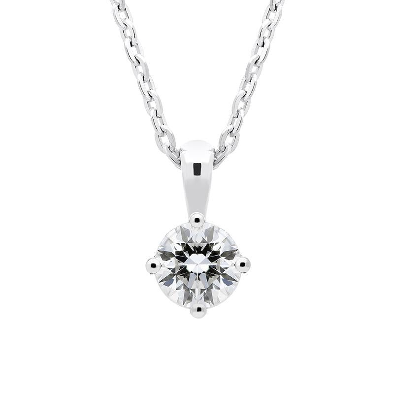 18ct White Gold 0.30ct Diamond Solitaire Necklace - Option1 Value White Gold