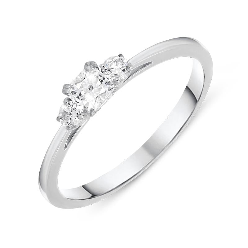 18ct White Gold 0.35ct Diamond Trilogy Ring - Option1 Value White Gold