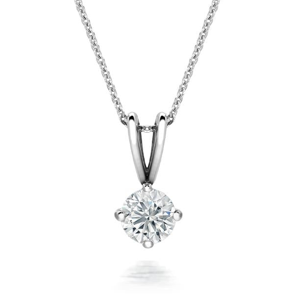 18ct White Gold 0.40 Carat Diamond Solitaire Necklace - Option1 Value White Gold