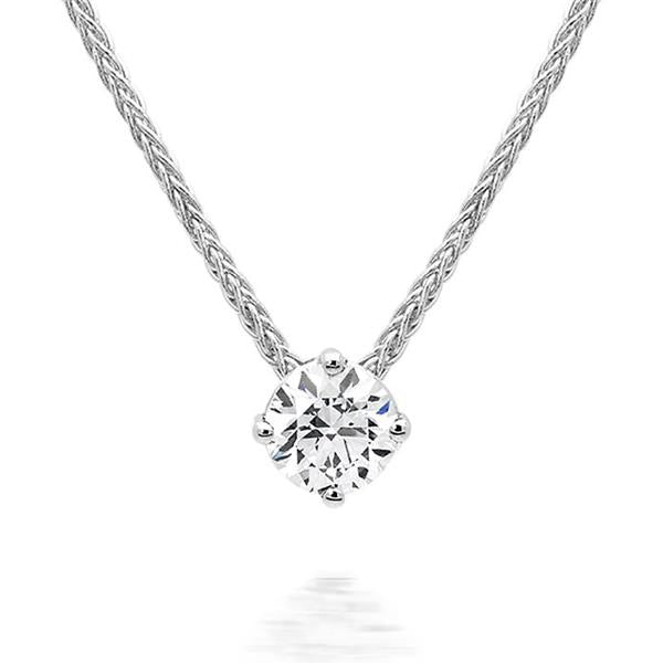 18ct White Gold 0.41ct Diamond Brilliant Cut Solitaire Necklace