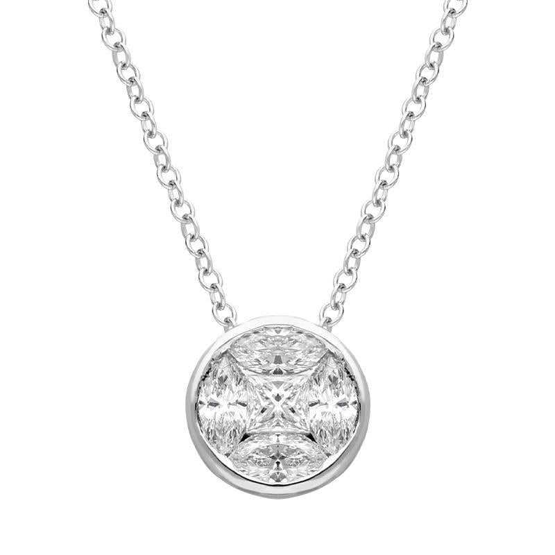 18ct White Gold 0.43ct Diamond Brilliant Cut Solitaire Necklace