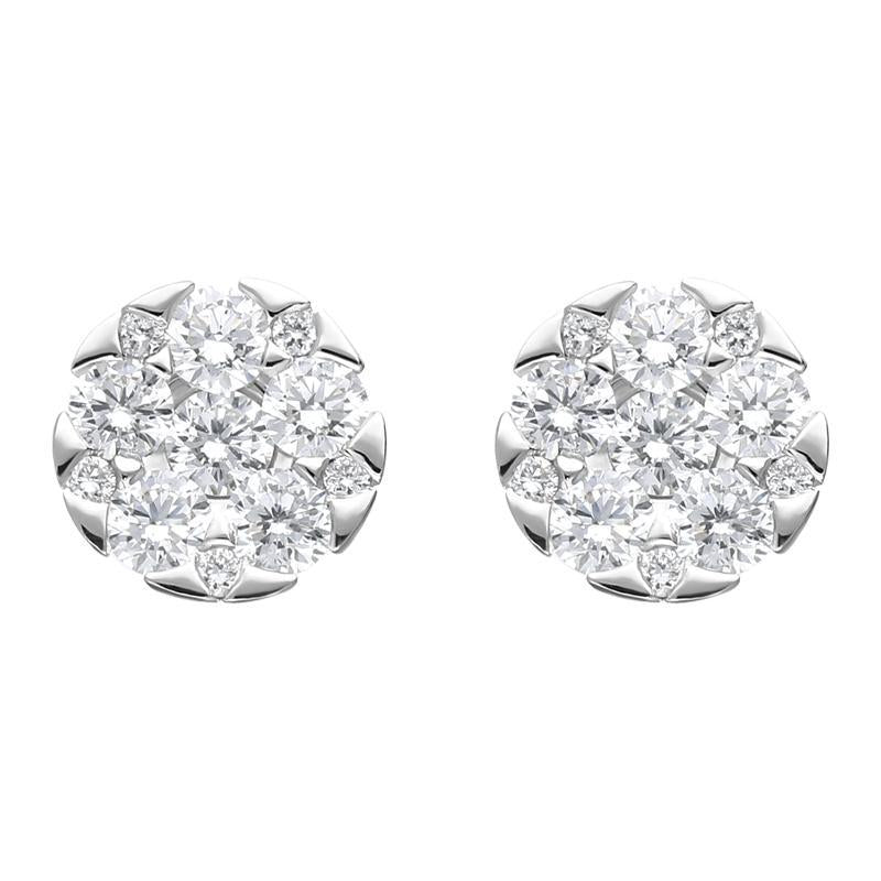 18ct White Gold 0.48ct Diamond Triangle Edge Stud Earrings