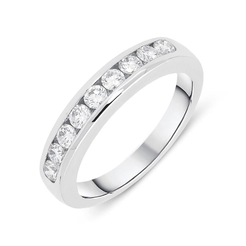 18ct White Gold 0.52ct Diamond Channel Set Half Eternity Ring