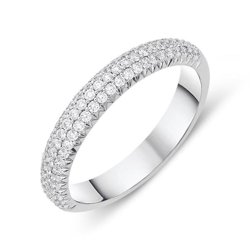 18ct White Gold 0.52ct Diamond Half Eternity Ring - O