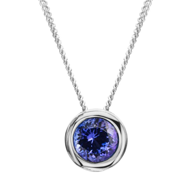 18ct White Gold 0.56ct Tanzanite Martini Slider Necklace
