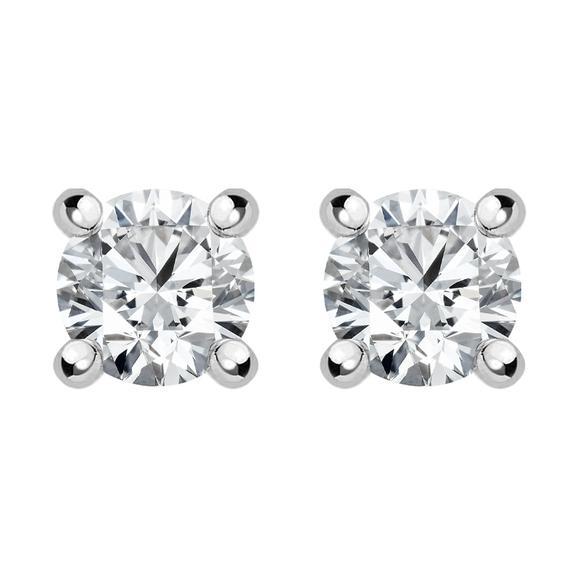18ct White Gold 0.65ct Diamond Brilliant Cut Stud Earrings - Option1 Value White Gold