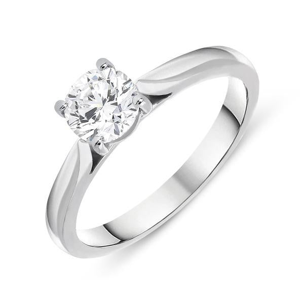 18ct White Gold 0.71ct Diamond Brilliant Cut Solitaire Ring - M 1/2