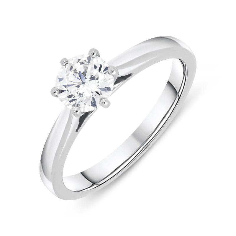 18ct White Gold 0.71ct Diamond Brilliant Cut Solitaire Ring - Option1 Value White Gold