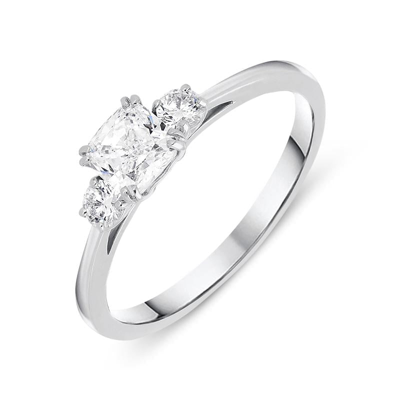 18ct White Gold 0.71ct Diamond Trilogy Ring - Option1 Value White Gold