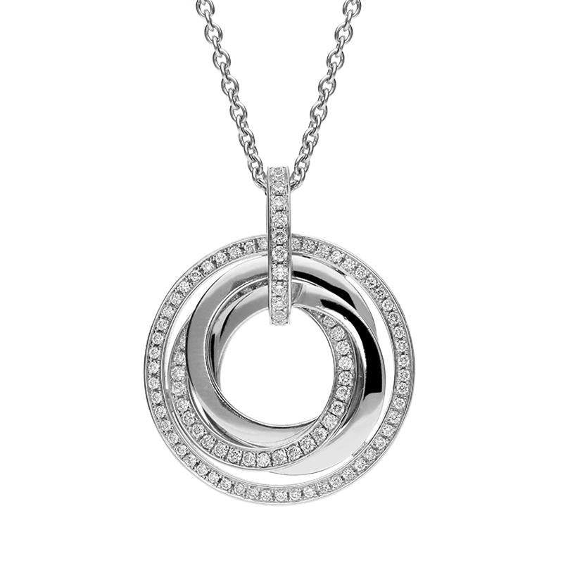 Hans D. Krieger 18ct White Gold 0.75ct Diamond Pave Loop Necklace D - White Gold