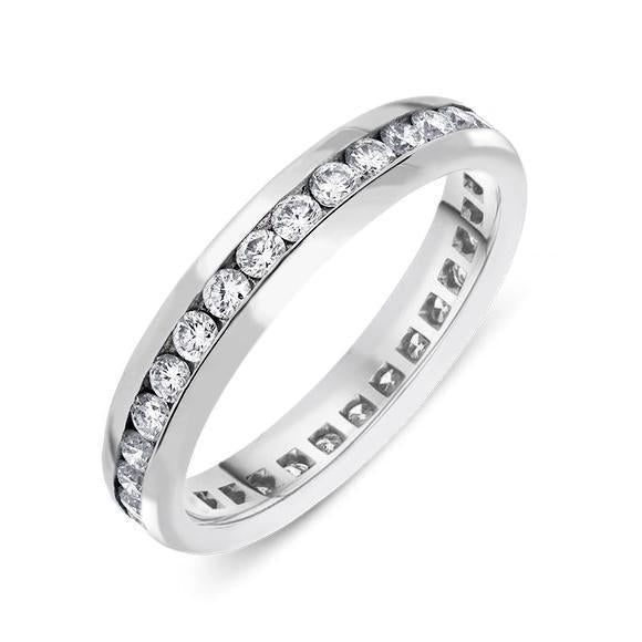 18ct White Gold 0.80ct Diamond Channel Set Wedding Eternity Ring