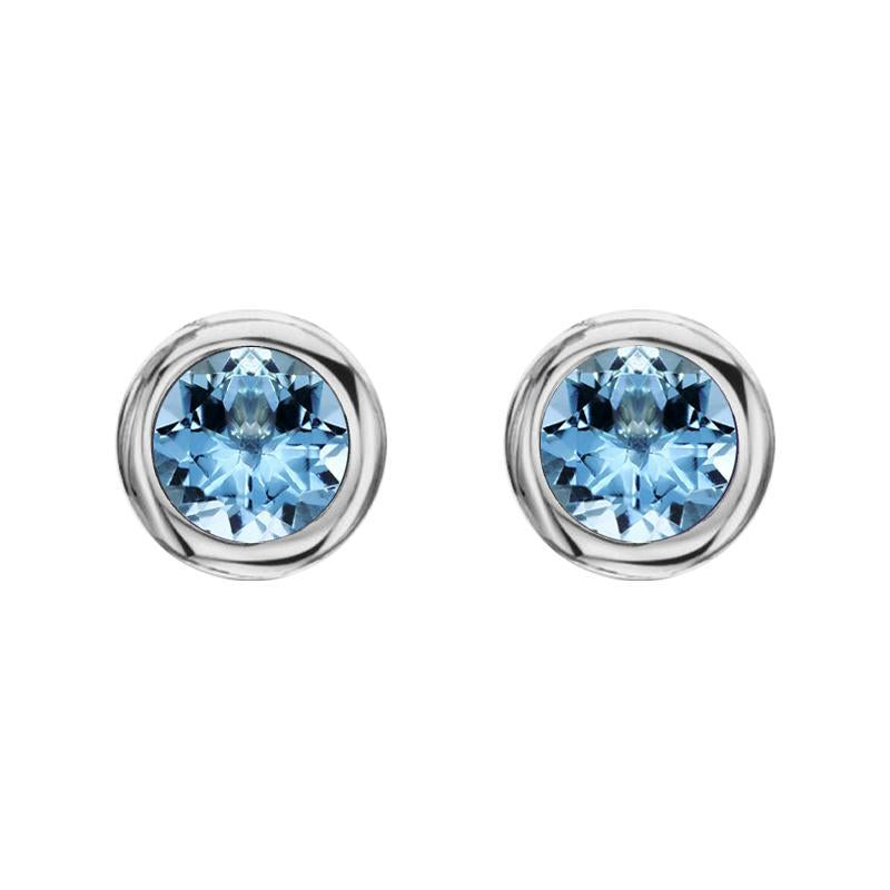 18ct White Gold 0.92ct Aquamarine Martini Stud Earrings