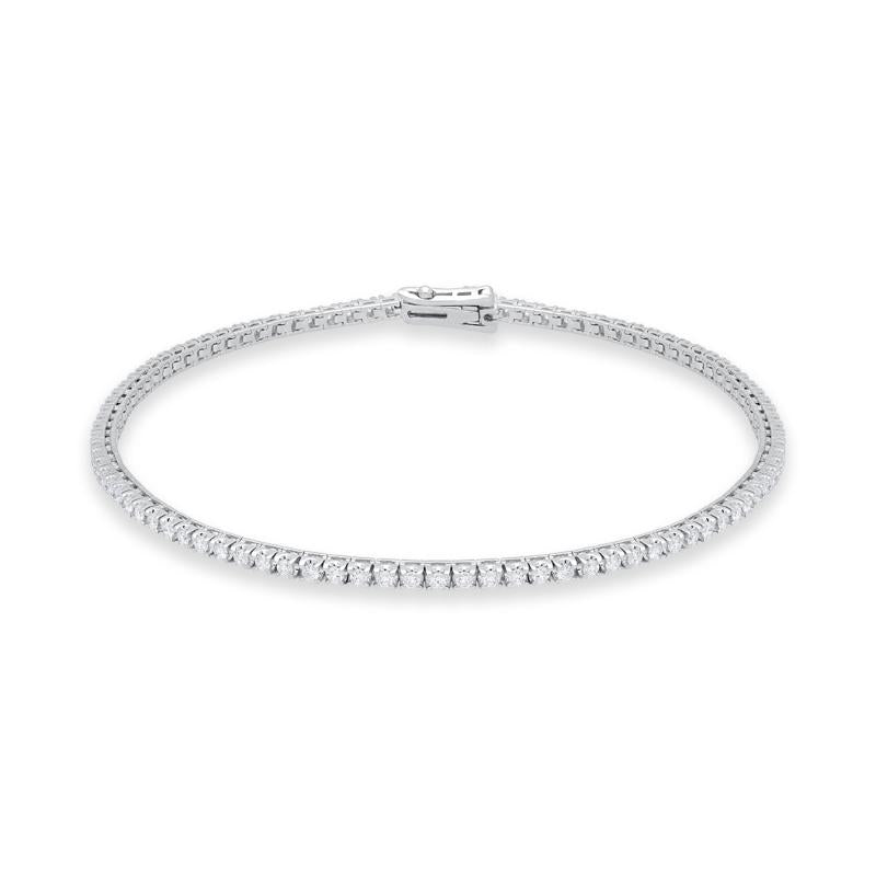 18ct White Gold 0.93ct Diamond Tennis Bracelet - Option1 Value