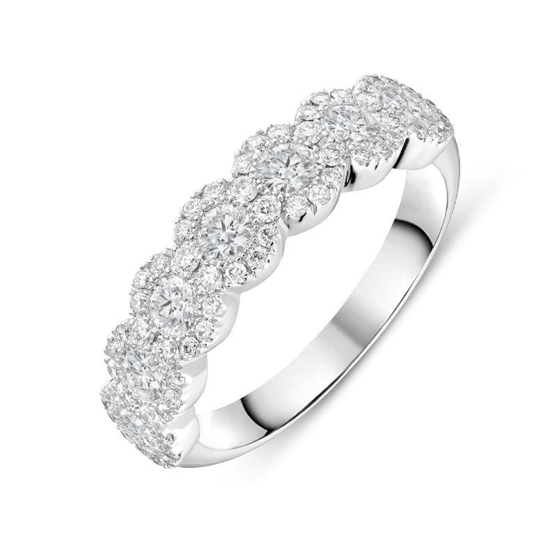 18ct White Gold 1.18ct Diamond Half Eternity Ring