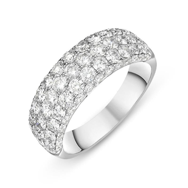 18ct White Gold 2.24ct Diamond Wide Band Half Eternity Ring - M