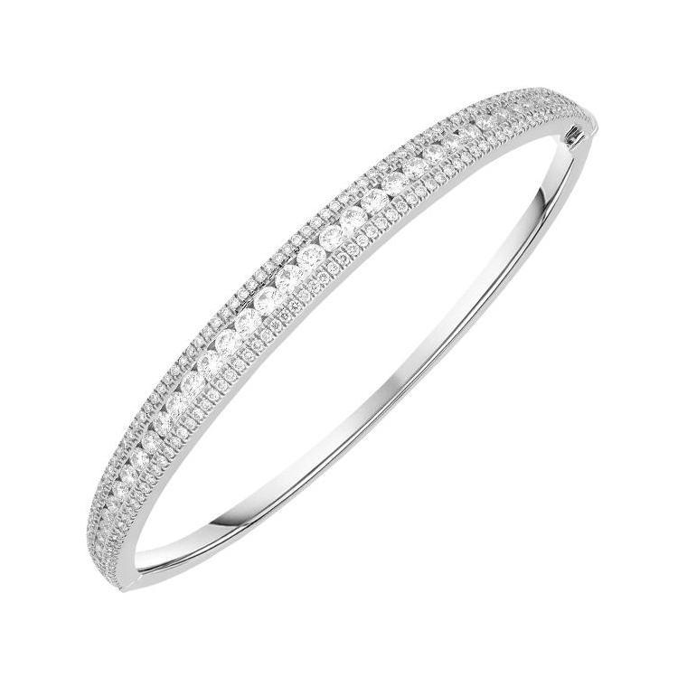 18ct White Gold 2.79 Carat Diamond Bangle D