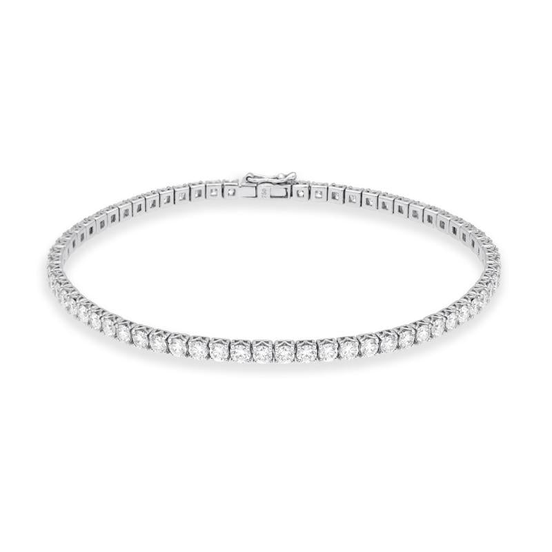 18ct White Gold 3.83ct Diamond Tennis Bracelet - Option1 Value White Gold