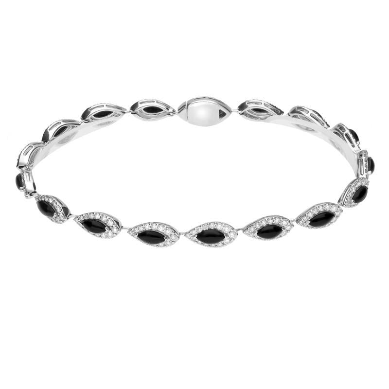18ct White Gold Whitby Jet 3.16ct Diamond Bracelet - White Gold