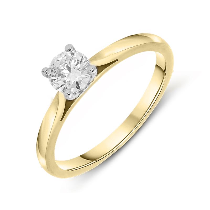 18ct Yellow Gold 0.40ct Diamond Brilliant Cut Solitaire Ring - Option1 Value Yellow Gold