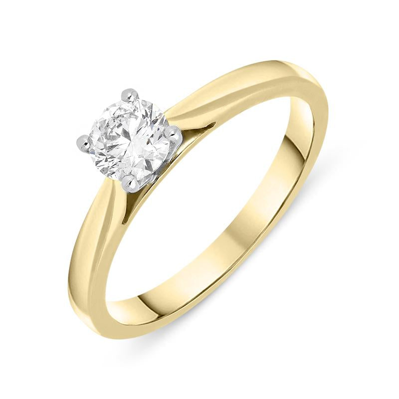 18ct Yellow Gold 0.50ct Diamond Brilliant Cut Solitaire Ring - Option1 Value O