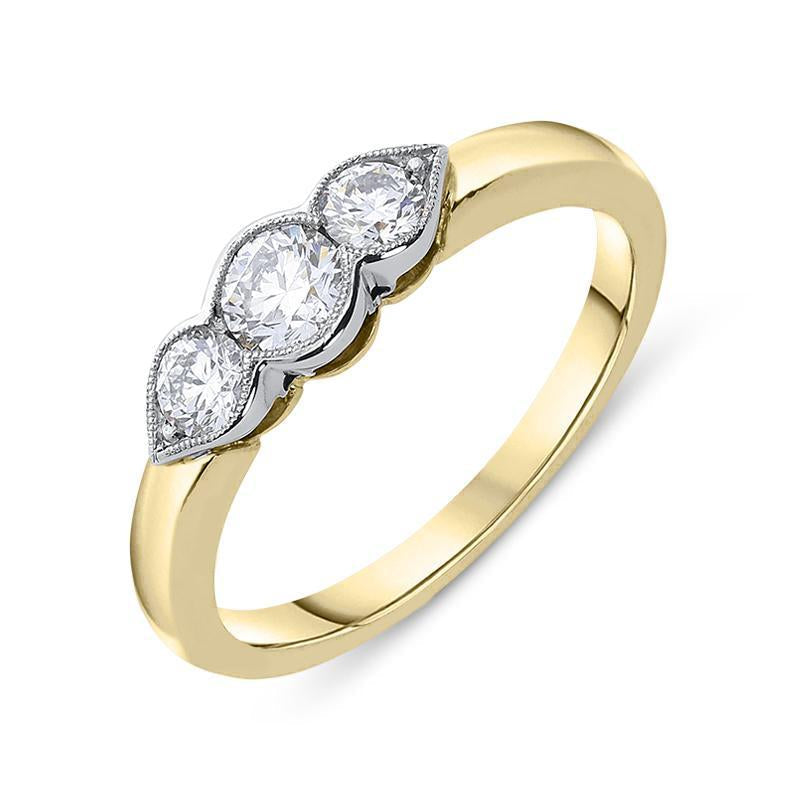 18ct Yellow Gold 0.53ct Diamond Trilogy Ring - Option1 Value Yellow Gold