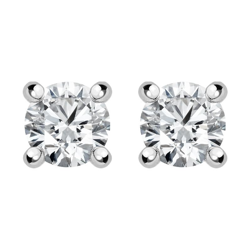 18ct White Gold 0.61ct Diamond Solitaire Brilliant Cut Stud Earrings